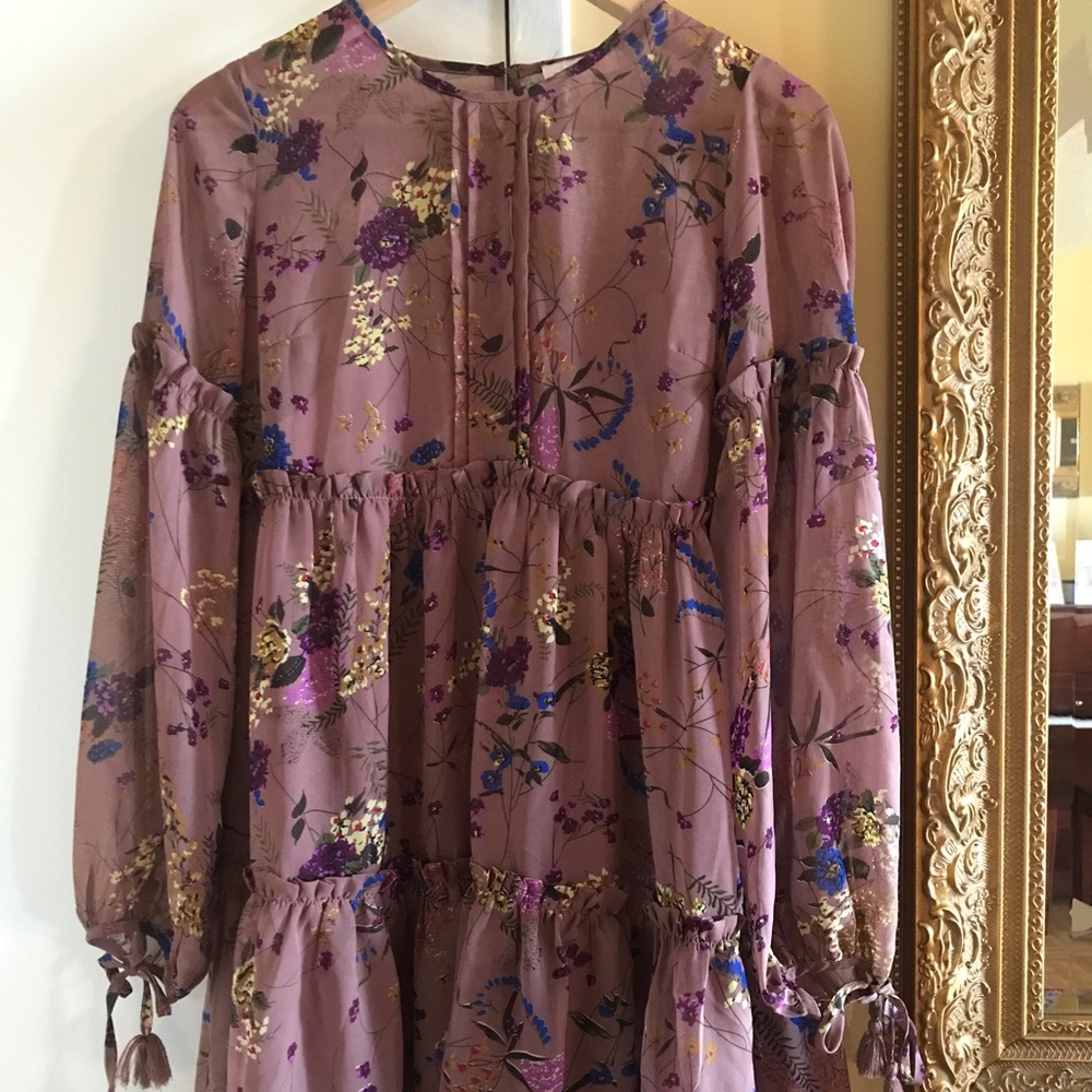 Pink Floral Mini Prairie Dress